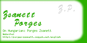 zsanett porges business card